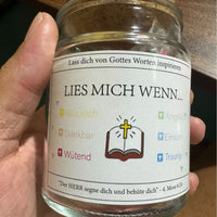 Glas mit Bibelversen